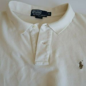 Ralph Lauren White Long Sleeve Men's Polo Shirt XL